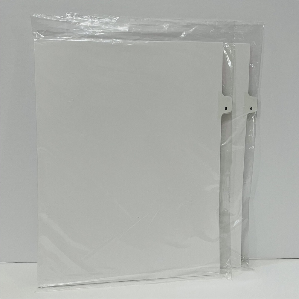 Avery-Style Legal Exhibit Side Tab Divider Title: 6 Letter White 25/Pack 11916